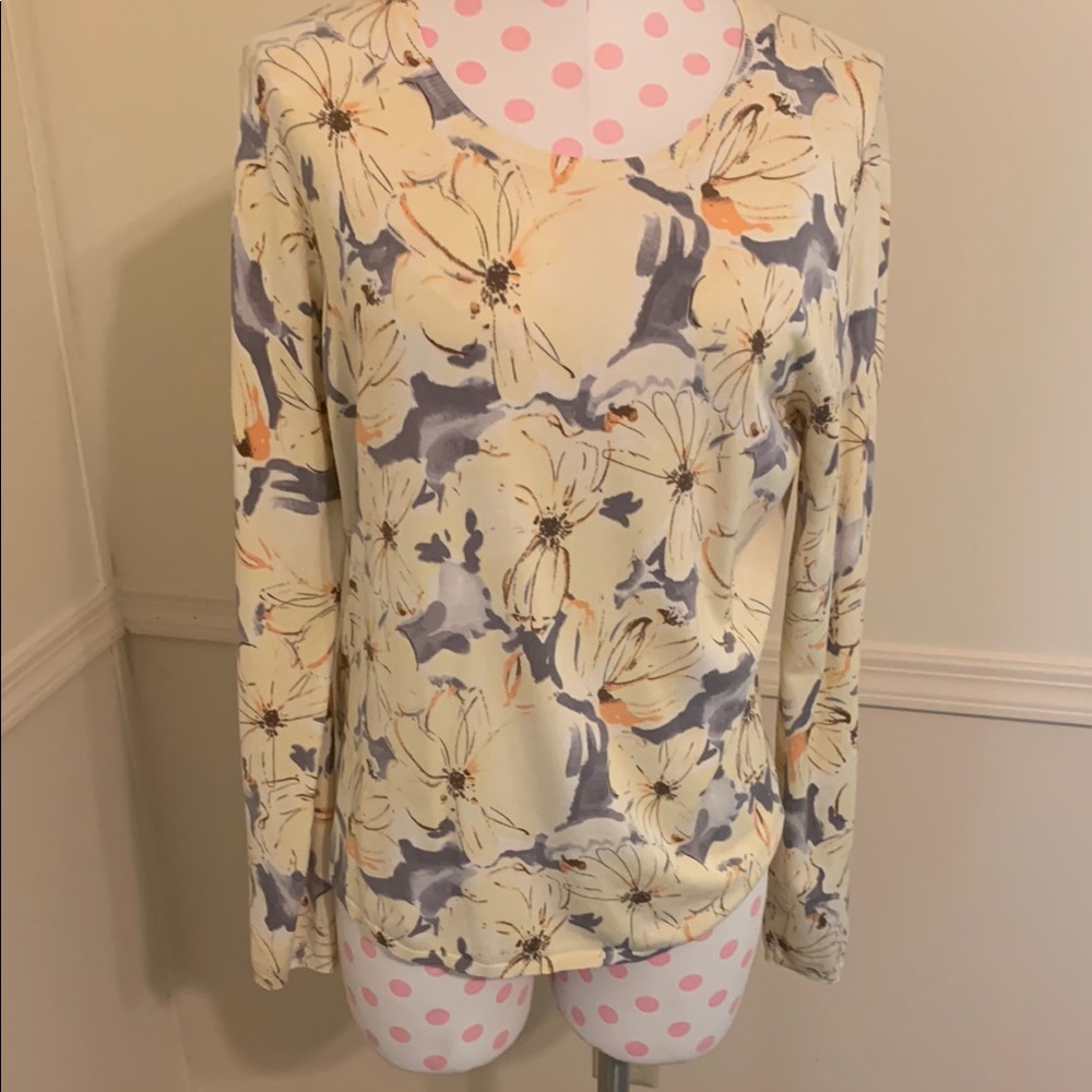 Talbots Floral Top Sz Large Like NEW lightweight all occasions all seasons Cute